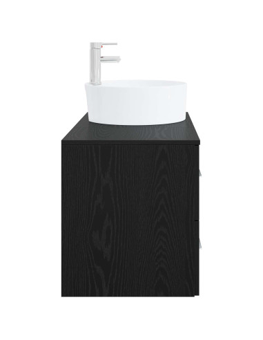 Set di mobili per il bagno 2 pz Rovere Nero