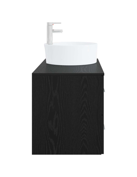 Set di mobili per il bagno 2 pz Rovere Nero