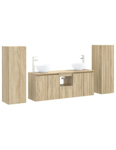 Set di mobili per il bagno 5 pz Rovere Sonoma 2