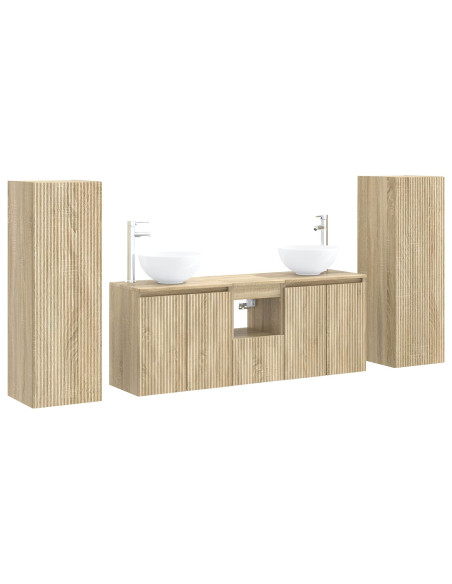 Set di mobili per il bagno 5 pz Rovere Sonoma