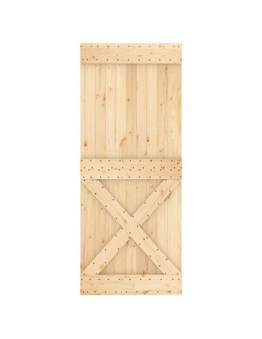 Porta scorrevole Naturale e Nero 85 x 210 cm