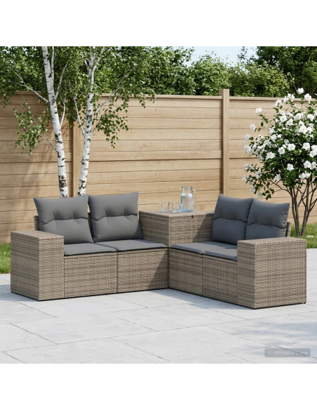 Set di divani 5 pz Grigio e Grigio Scuro
