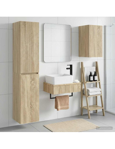 Set di mobili per il bagno 3 pz Rovere Sonoma