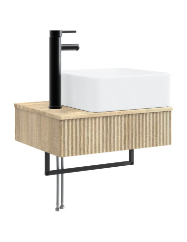 Set di mobili per il bagno 3 pz Rovere Sonoma