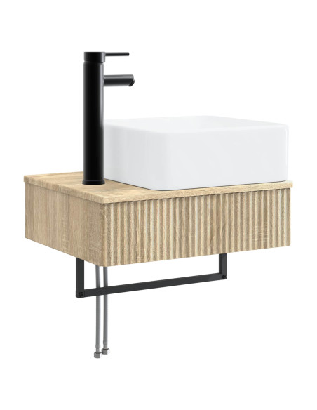 Set di mobili per il bagno 3 pz Rovere Sonoma