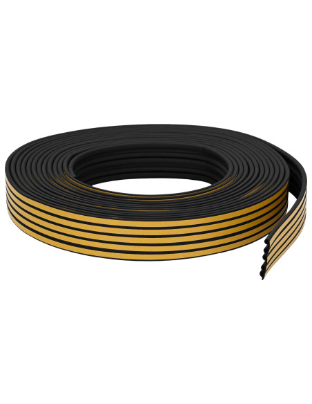 Nastro adesivo per finestre Nero 9 x 6 mm 25 m Schiuma EPDM