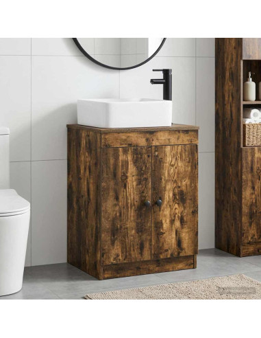 Set di mobili per il bagno Rovere Fumo Legno ingegnerizzato