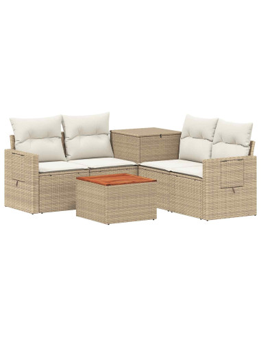 Set di divani 6 pz Beige e Bianco Crema