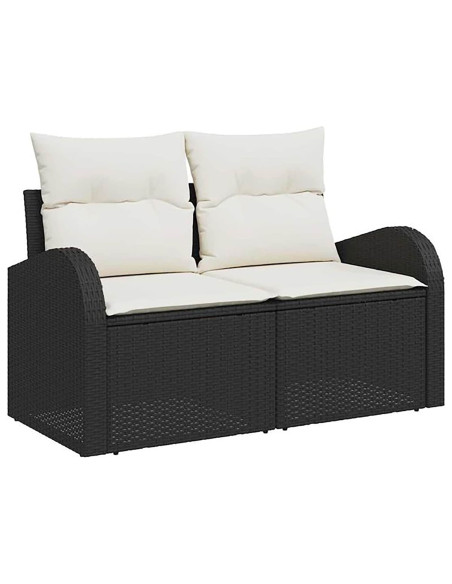 Set di divani 7 pz Nero e Bianco Crema