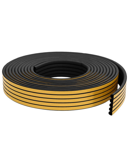 Nastro adesivo per finestre Nero 9 x 8 mm 12 m Schiuma EPDM