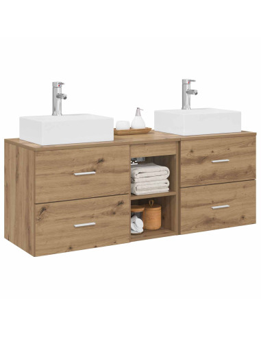 Set di Armadi da Bagno 3 pz Rovere Artigianale