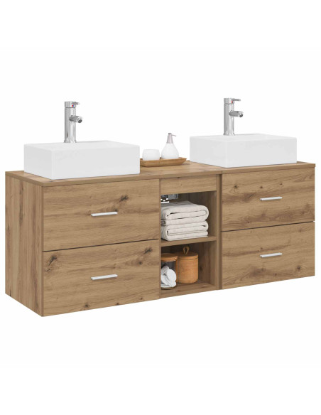 Set di Armadi da Bagno 3 pz Rovere Artigianale