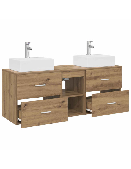 Set di Armadi da Bagno 3 pz Rovere Artigianale