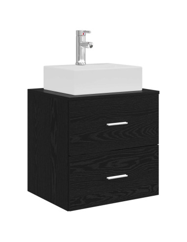 Set di Armadi da Bagno 3 pz Nero 49,5 x 41 x 62,5 cm