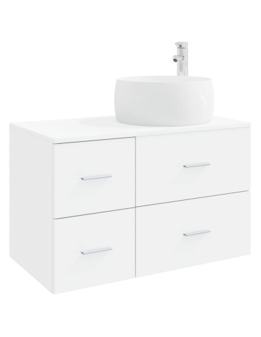 Set di mobili per il bagno 2 pz Bianco Legno ingegnerizzato