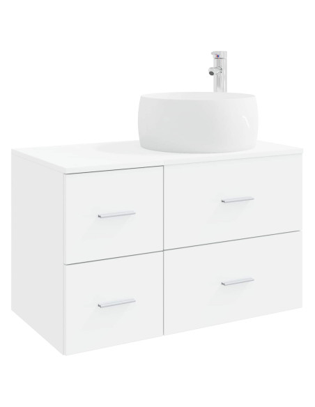 Set di mobili per il bagno 2 pz Bianco Legno ingegnerizzato