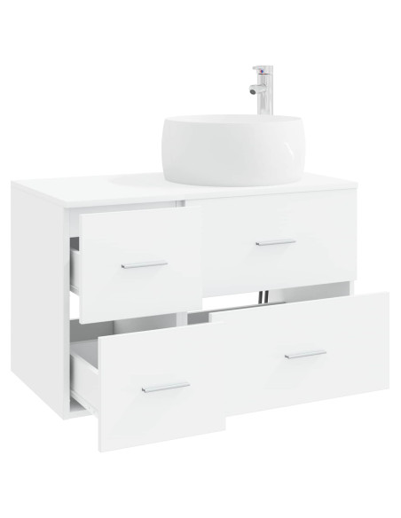Set di mobili per il bagno 2 pz Bianco Legno ingegnerizzato