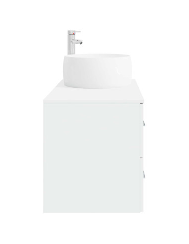 Set di mobili per il bagno 2 pz Bianco Legno ingegnerizzato