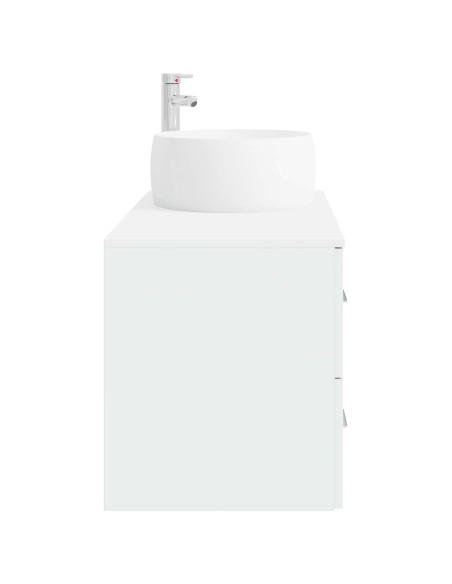 Set di mobili per il bagno 2 pz Bianco Legno ingegnerizzato