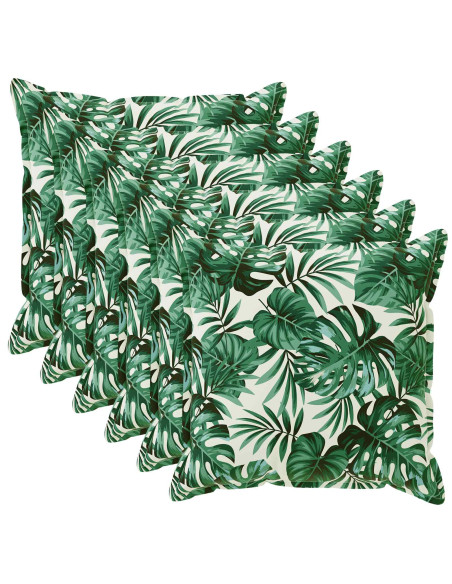 Federa 6 pz HOUTEN Motivo a Foglie 45 x 45 cm Poliestere