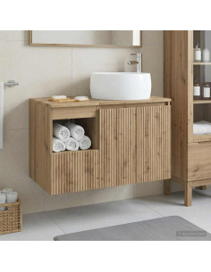 Set di mobili per il bagno 2 pz Rovere Artigianale