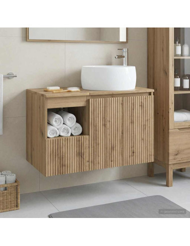 Set di mobili per il bagno 2 pz Rovere Artigianale