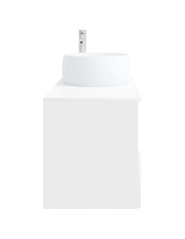 Set di mobili per il bagno 2 pz Bianco Lucido