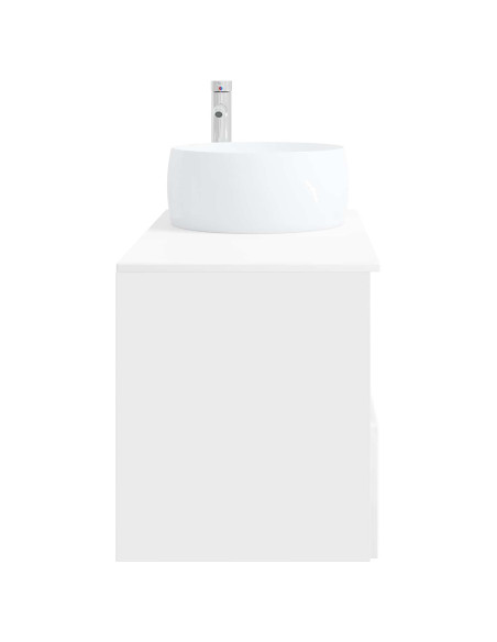 Set di mobili per il bagno 2 pz Bianco Lucido
