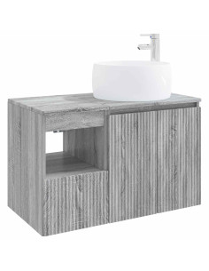 Set di mobili per il bagno 2 pz Sonoma grigio 2