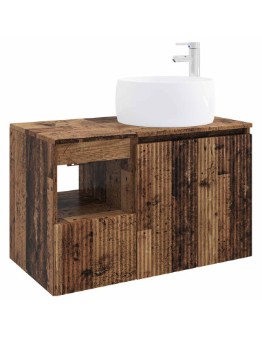 Set di mobili per il bagno 2 pz Legno antico