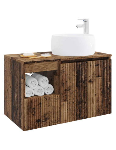 Set di mobili per il bagno 2 pz Legno antico