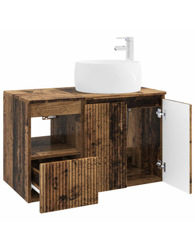 Set di mobili per il bagno 2 pz Legno antico
