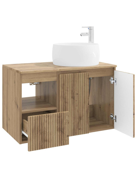 Set di mobili per il bagno 2 pz Rovere Artigianale