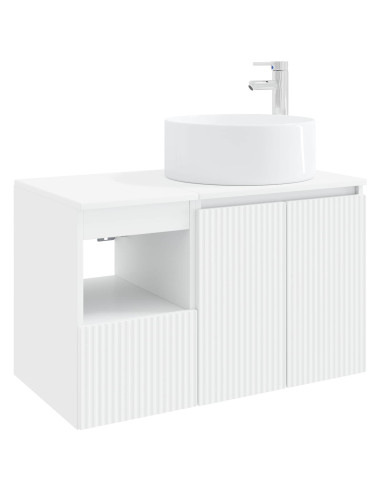 Set di mobili per il bagno 2 pz Bianco Legno ingegnerizzato