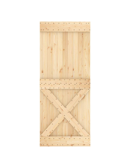 Porta scorrevole Naturale e Nero 85 x 210 cm