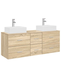 Set di Armadi da Bagno 3 pz Rovere Sonoma 49,5 x 41 x 62,5 cm 2