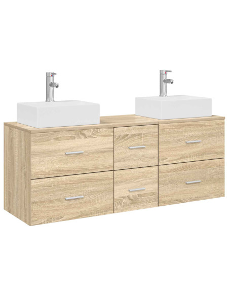 Set di Armadi da Bagno 3 pz Rovere Sonoma 49,5 x 41 x 62,5 cm
