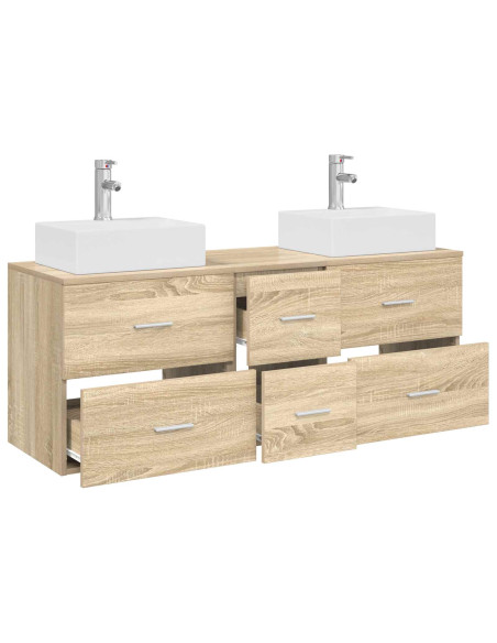 Set di Armadi da Bagno 3 pz Rovere Sonoma 49,5 x 41 x 62,5 cm