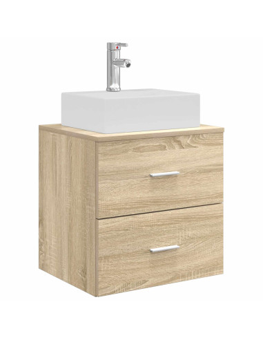 Set di Armadi da Bagno 3 pz Rovere Sonoma 49,5 x 41 x 62,5 cm