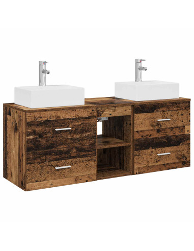 Set di Armadi da Bagno 3 pz Legno antico 49,5 x 41 x 62,5 cm