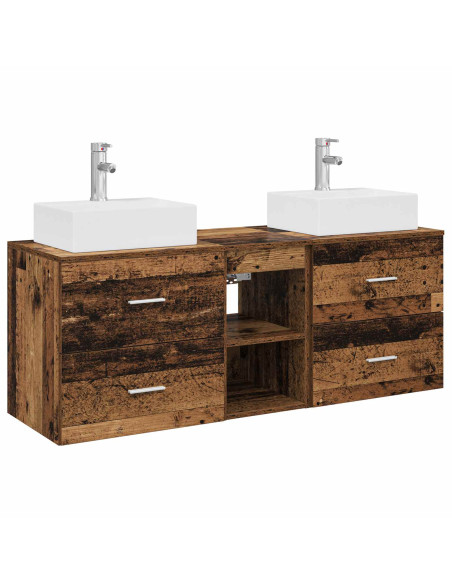 Set di Armadi da Bagno 3 pz Legno antico 49,5 x 41 x 62,5 cm