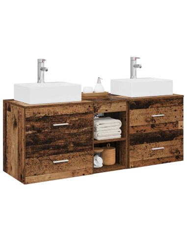Set di Armadi da Bagno 3 pz Legno antico 49,5 x 41 x 62,5 cm