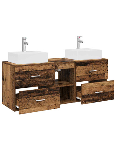 Set di Armadi da Bagno 3 pz Legno antico 49,5 x 41 x 62,5 cm