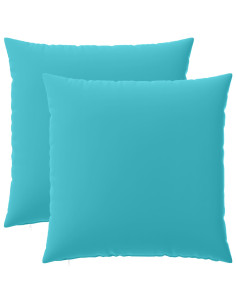 Federa 2 pcs HEERLEN Turchese 60 x 60 cm Poliestere