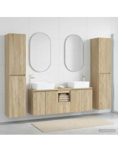 Set di mobili per il bagno 5 pz Rovere Sonoma