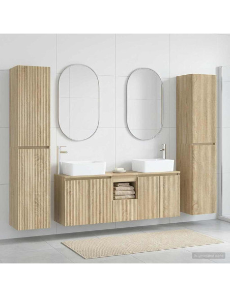 Set di mobili per il bagno 5 pz Rovere Sonoma