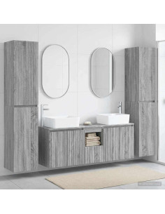 Set di mobili per il bagno 5 pz Sonoma grigio