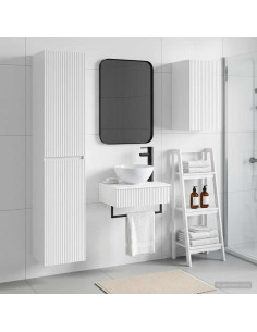 Set di mobili per il bagno 3 pz Bianco 33 x 34,5 x 160 cm
