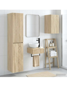 Set di mobili per il bagno 3 pz Rovere Sonoma