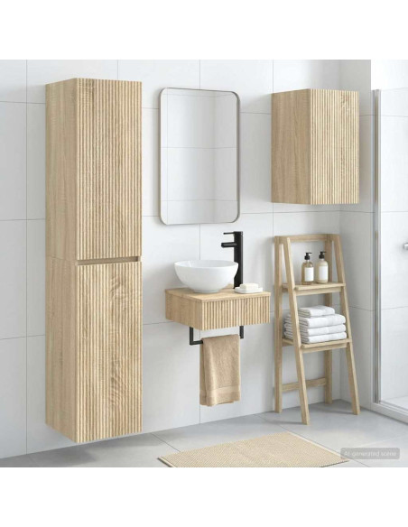 Set di mobili per il bagno 3 pz Rovere Sonoma